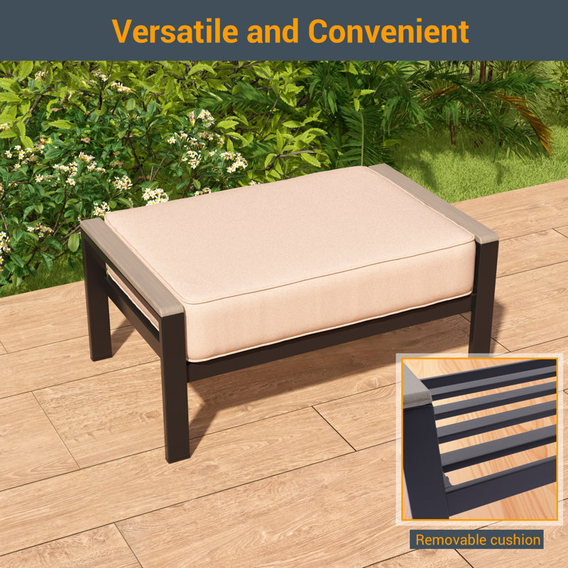 Ensemble de canapé de patio avec repose-pieds 3 pièces Ravsten, Sable
