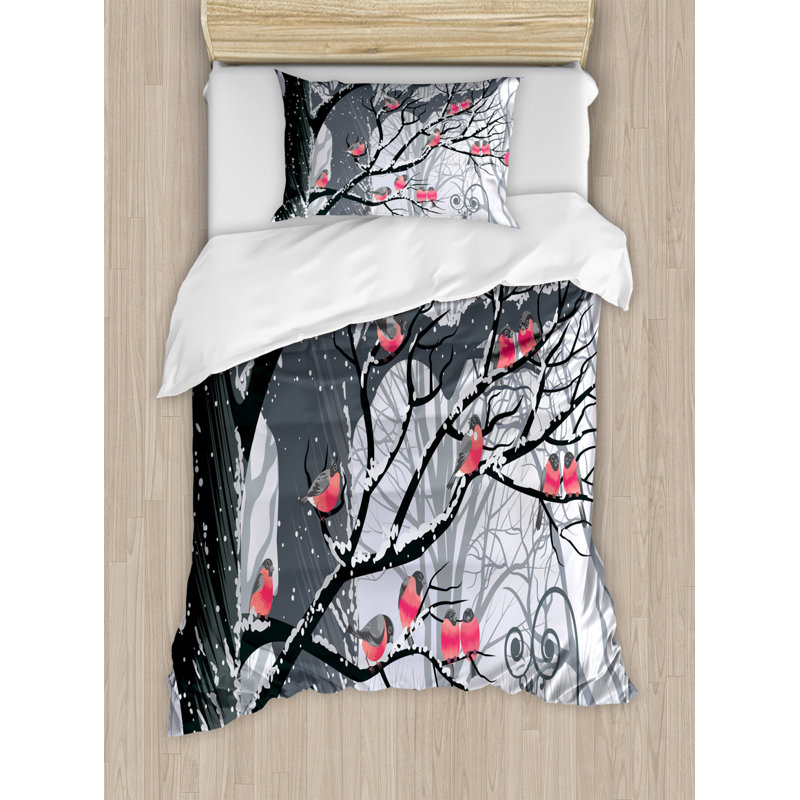 Cottage Americana Polyester Floral Duvet Cover, Twin Duvet Cover + 1 Pillow Sham