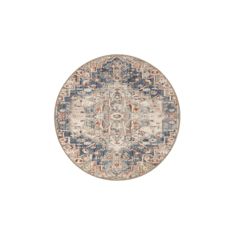 Tapis décoratif crème moderne Modern, Sous-tapis rond 3 pi 3 po inclus