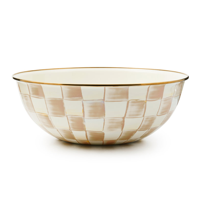 Mocha Check Medium Everyday Bowl, 13"