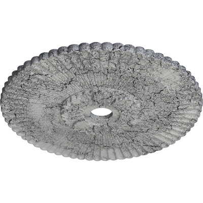 Endurathane Melonie Ceiling Medallion, 36 1/4"OD x 1 7/8"P (Fits Canopies up to 6 1/4"), Hand-Painted Ultra Pure White Crackle Finish