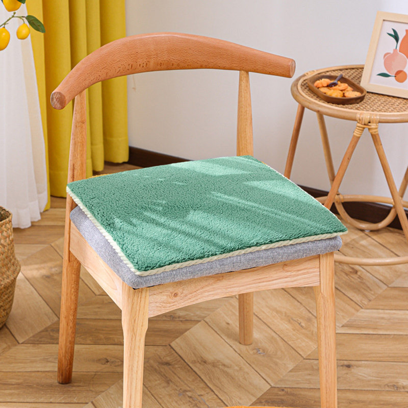 Seat Cushion Chair Cushions Thicken Soft Student Seat Pad Winter Warm Office Chair Sit Mat Non-Slip Stool Cushions, Green