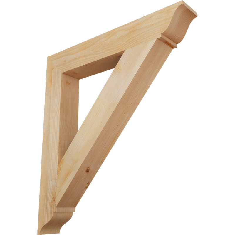 Traditional Traditional Bracket, Western Red Cedar (Rough Sawn), 40" H x 6" W x 40" D