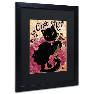 Bardot 'Le Chat Noir' Framed Painting Print