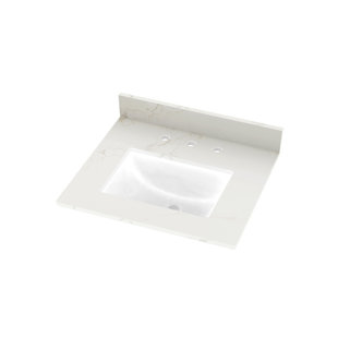 Plateau de meuble-lavabo simple 25 po avec lavabo en quartz 25 po