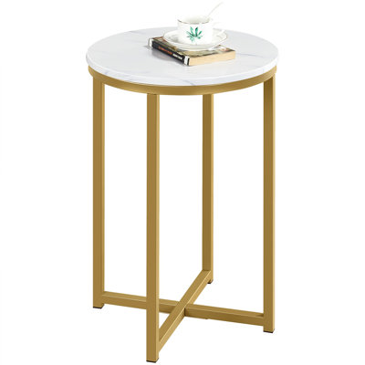  Metal Frame End Table with Glass Top