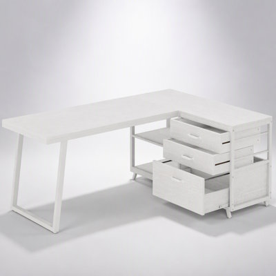 Bureau polyvalent en L avec rangement spacieux et conception durable pour le bureau à domicile et le bureau