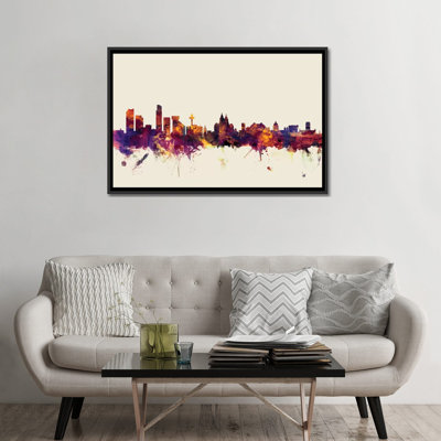 Série d’horizons : liverpool, england, royaume-uni, impression sur toile tendue beige