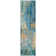 Machine Washable Indoor/Outdoor Xhevrie Teal Rug