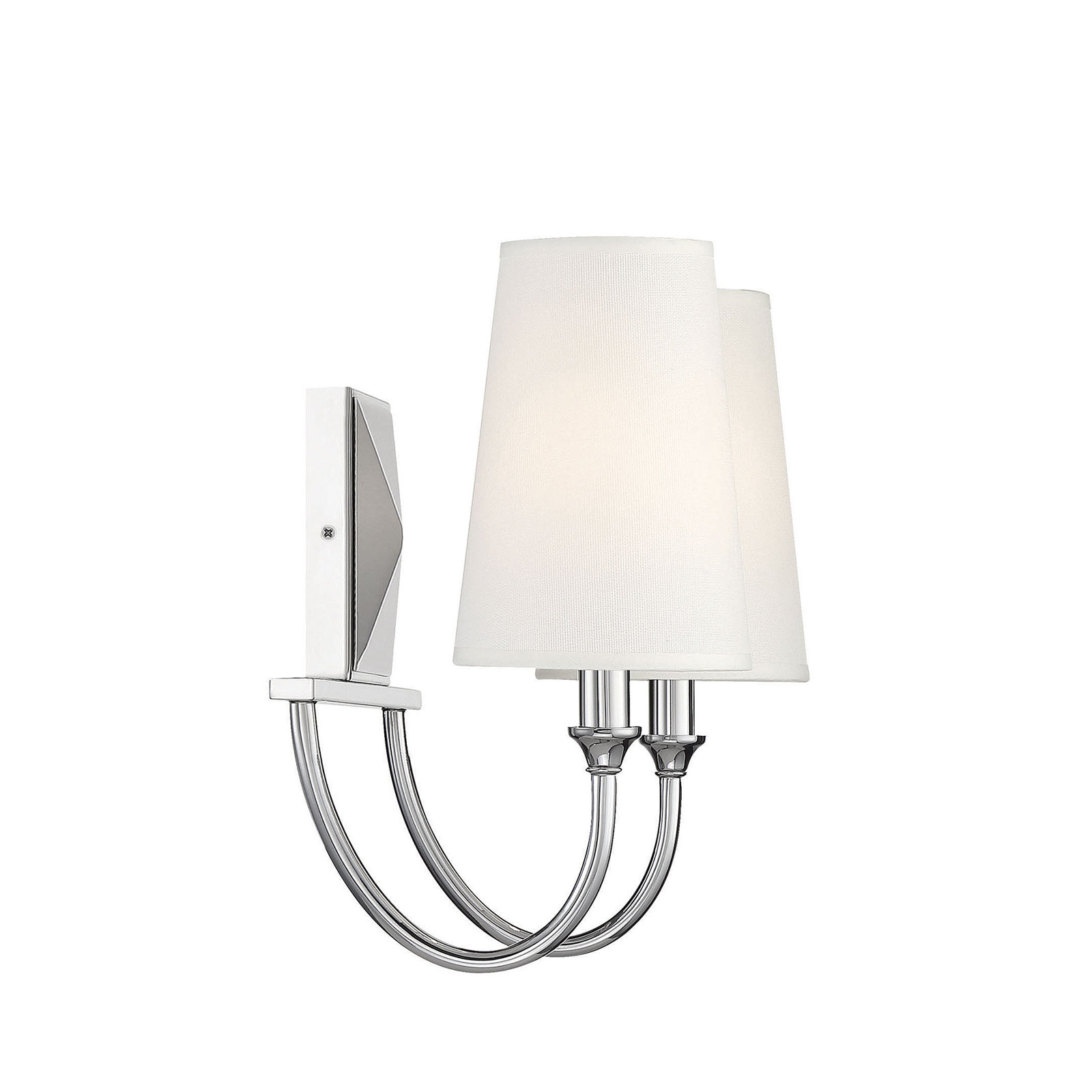 Alata 2-Light Dimmable Vanity Light, Polished Nickel