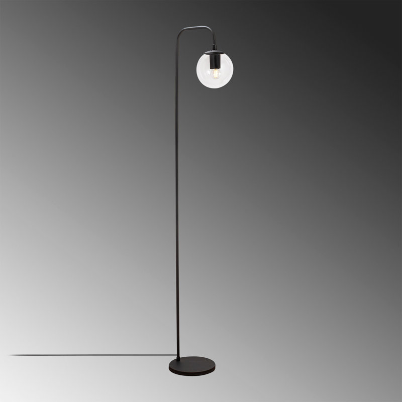 Lampe sur pied arquée 10,61 po Cawe, Blanc, Noir