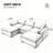 Modular Sectional Sofa with Storage Pockets, 5 Seat U Shaped Chenille Couch Set with Pillows, Free Combination Modern Cloud Sofa