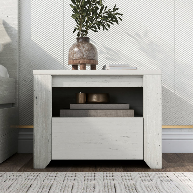 Table de chevet en bois manufacturé Bassima