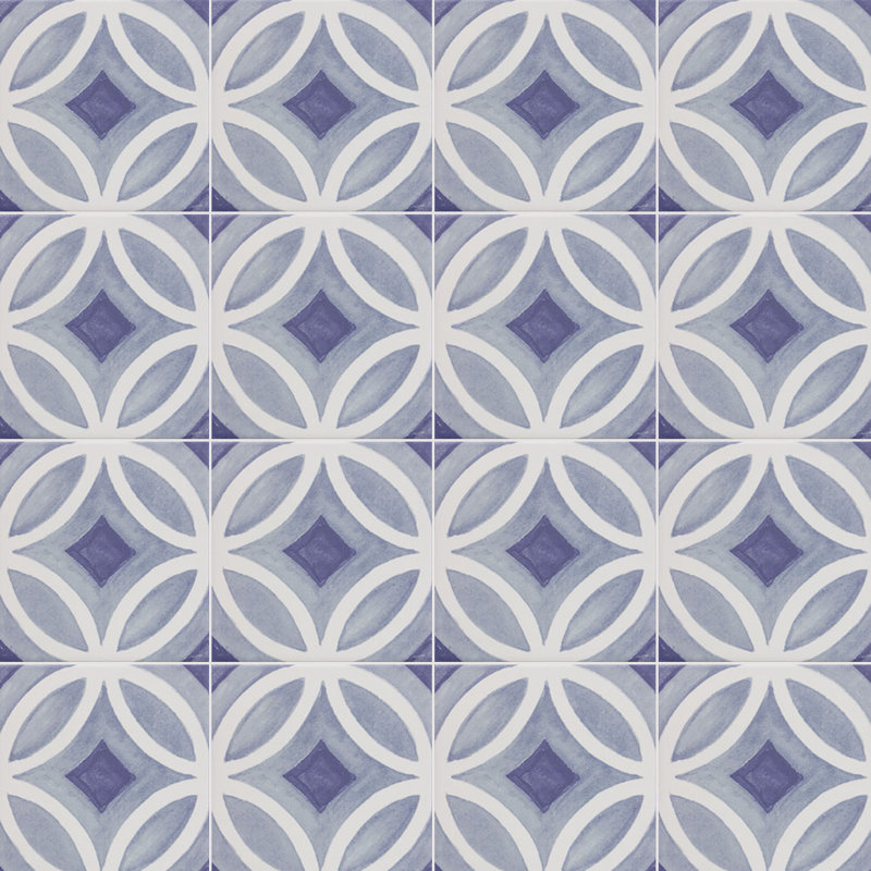 Santorini Memory 6X6 Motif 01, Bleu