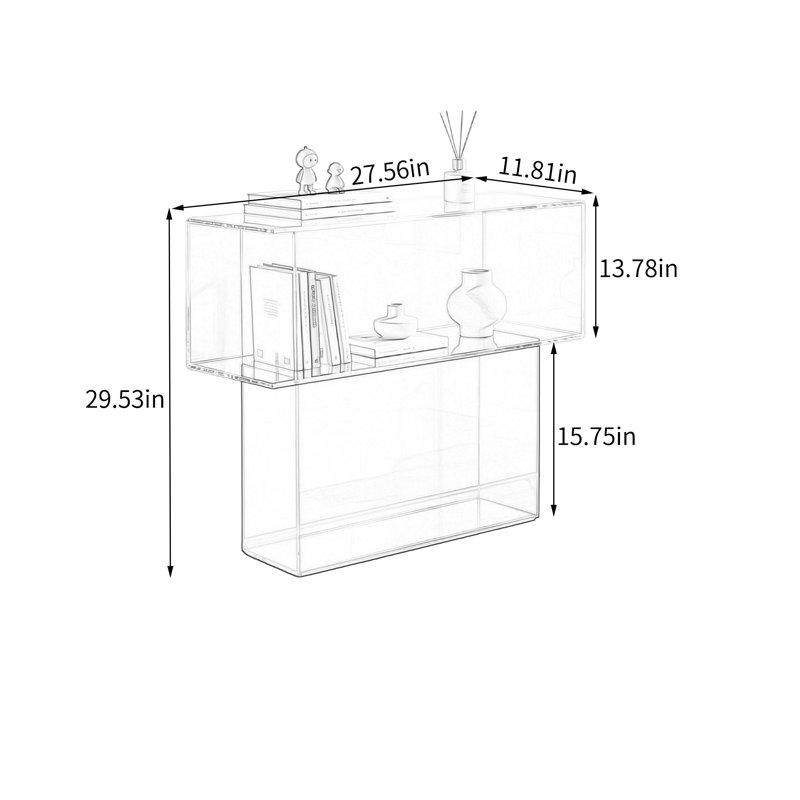 Console en acrylique multicouche, H 29,53 po x l 27,56 po x P 11,81 po