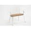 Banc de jardin avec motif floral rose, mobilier d'extérieur en fonte d'aluminium pour patio, parc, pelouse et cour, avec coussin, blanc-420679966