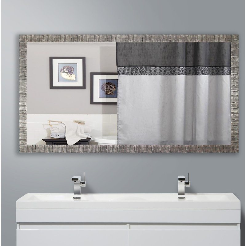 Guildford Wood Flat Wall Mirror, 34" H x 75.5" W