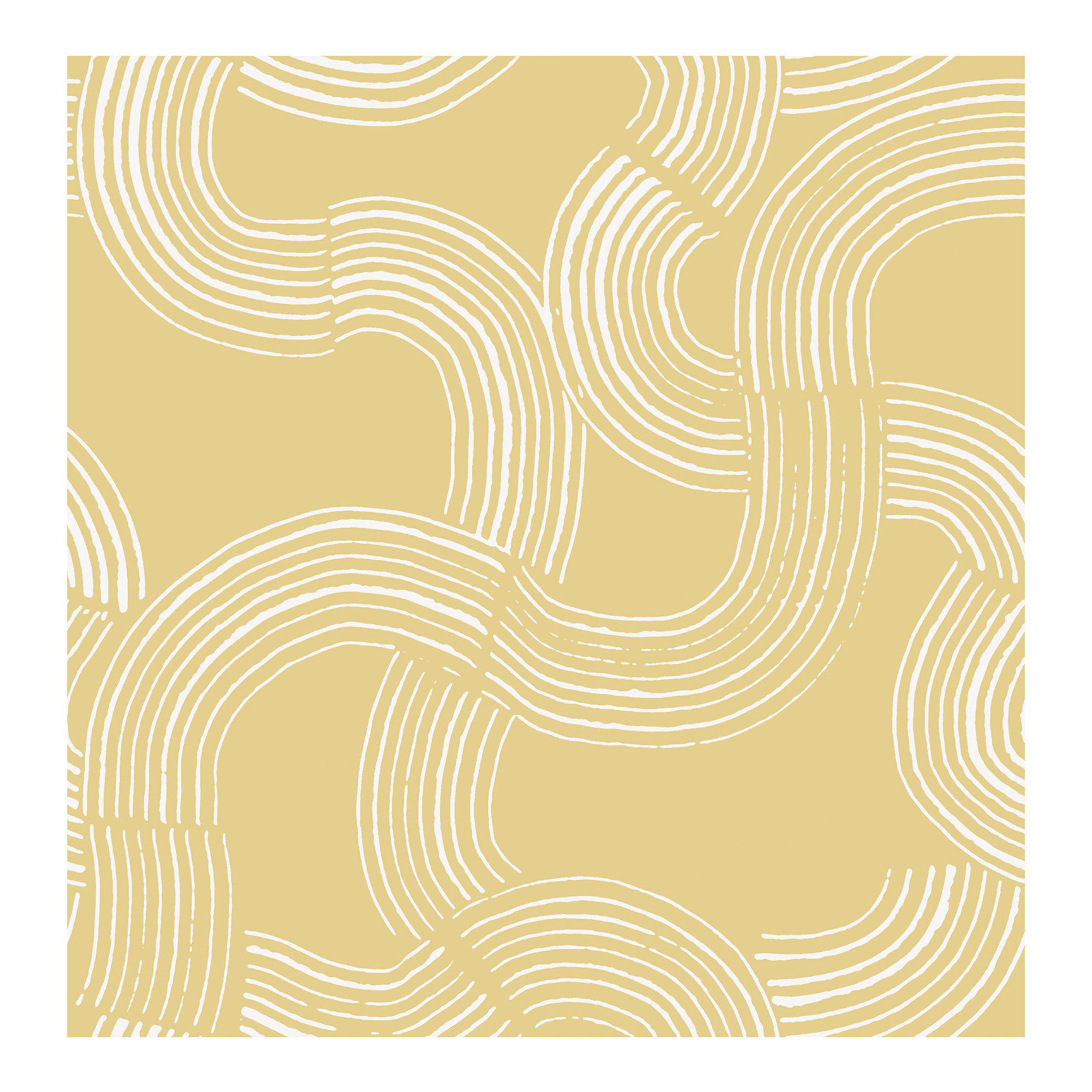 Diamond Mid-Century Peel & Stick Abstract Wallpaper, Mustard