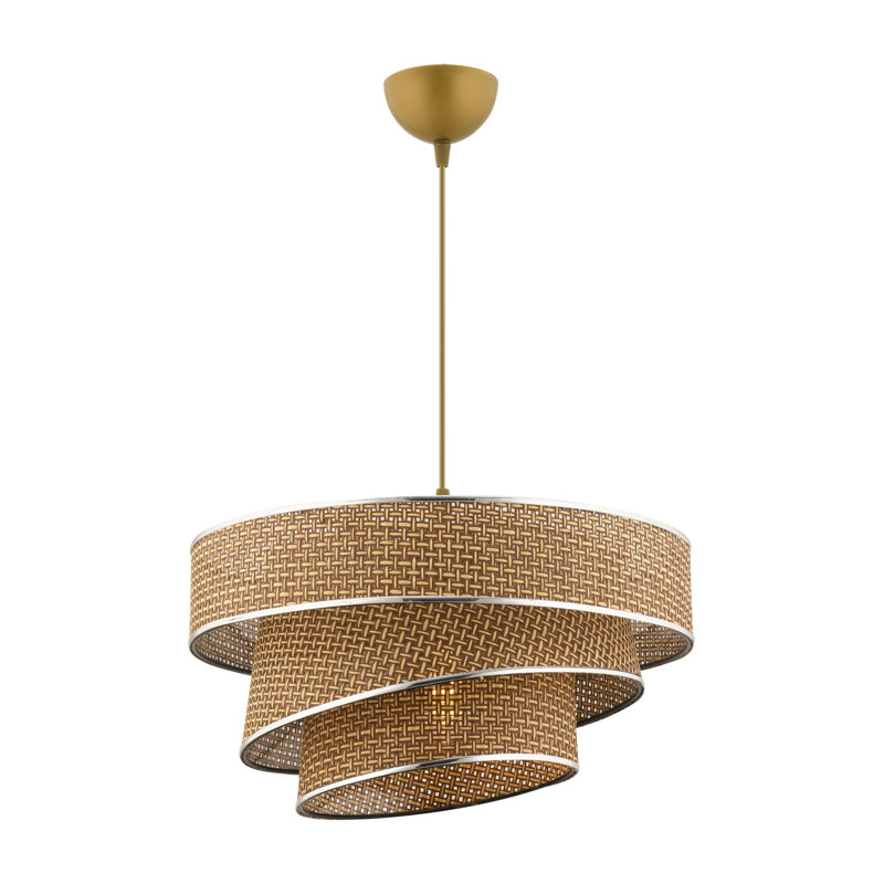 Élégant lustre en métal avec capuchon en coton, beige et argent, 15,7 po x 15,7 po x 7,9 po | Certifié CE, douille E27 (60 W maximum) | Éclairage élégant pour le salon, la salle à manger et les entrées, décoration intérieure moderne