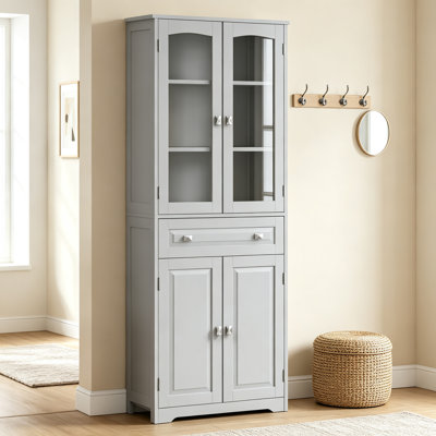 Engineered Wood 4 - Door Rectangle Accent Cabinet