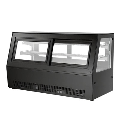 Refrigerated Display Case, 7.1 Cu.Ft./190L Countertop Pastry Display Case, 2-Tier Commercial Cake Refrigerator with LED Lighting, TURBO Cooling, Frost-Free Air-Cooling, for Bakery, Dessert Shop