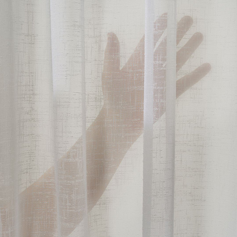 Extra Long & Extra Wide Faux Linen Semi Sheer Single Panel, 58" W x 63" L, Cream
