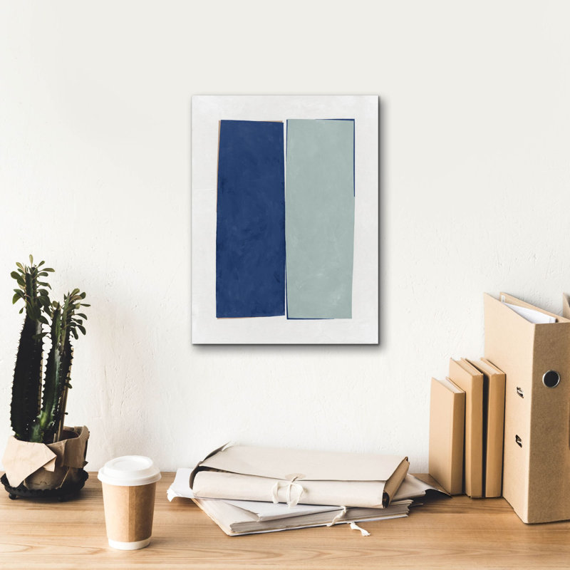 «Monolithe 1 bleu» par Mike Schick, art mural sur toile, H 16 po x l 12 po x P 0,75 po