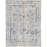 One-of-a-Kind Hand-Knotted High-Quality Gray/Blue Area Rug