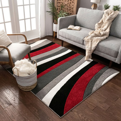 Rad Wave Power Loom Red/Grey/Black Rug