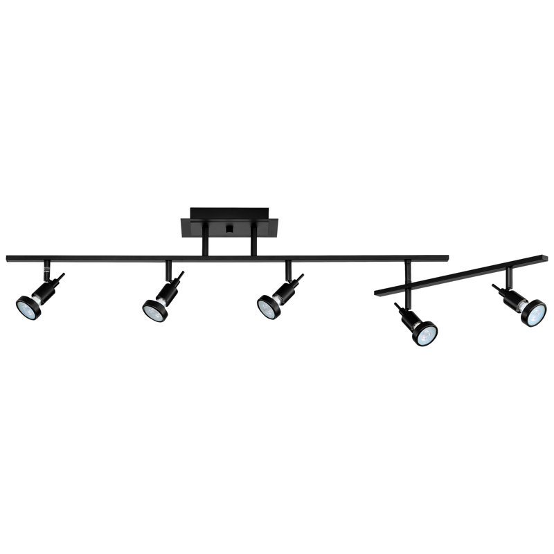 Éclairage sur rail réglable Viper - 5 lumières - Finition noire - Ampoule incluse