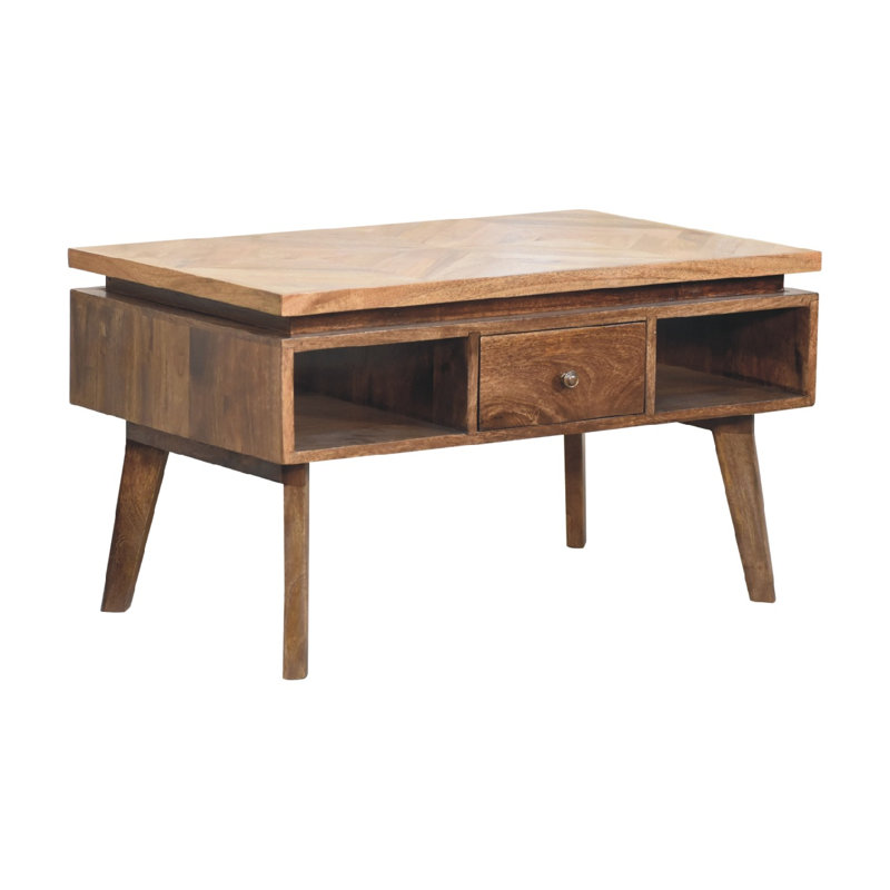 Lawford Solid Wood Four Leg Coffee Table with Storage
