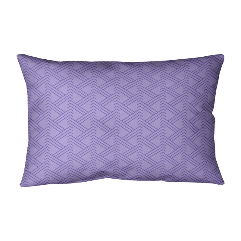 Coussin lombaire à motif Zig Zag, H 14 po x l 20 po, Pas de bourre, Violet