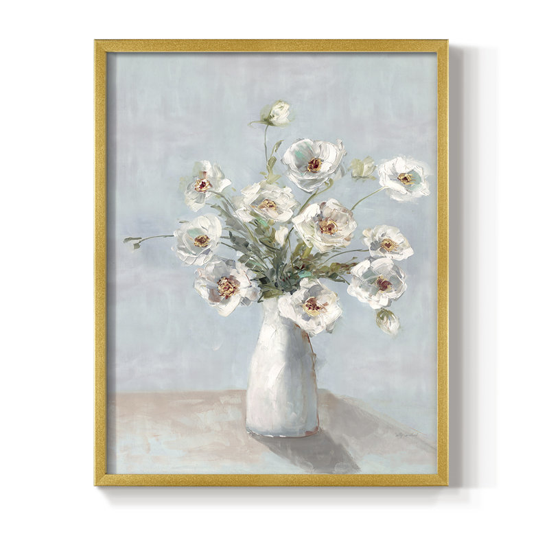«Prettiest Poppies», reproduction encadrée - bois massif, Or, H 10 po x l 8 po
