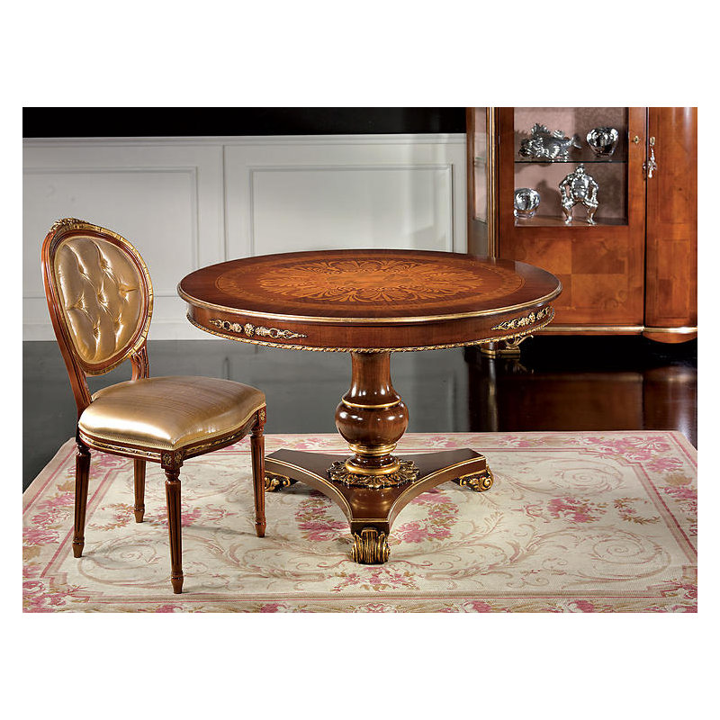 Rosewood Solid Wood Pedestal Dining Table, 30" H x 47" W x 47" D