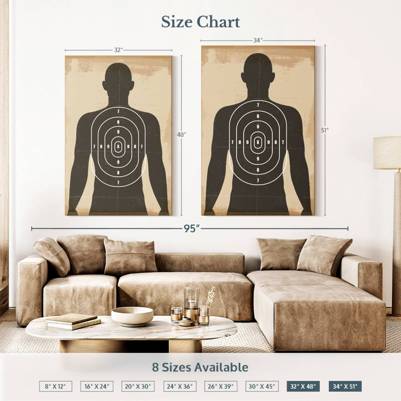 Human Shooting Target, 51" H x 34" W