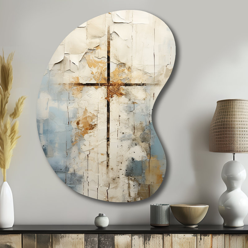 «Keeler - Asymmetric Christianity Metal Art», reproduction de sculpture murale en métal de forme unique, H 39 po x l 28 po