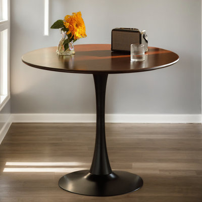 Walnut Round Table, Modern Dining Table, Dining Table, MDF Top And Steel Base Tulip Round Kitchen Table, Kitchen Table, Mid Century Coffee Table For Living Room 24 Inch, Oval Dining Table, Coffee Table