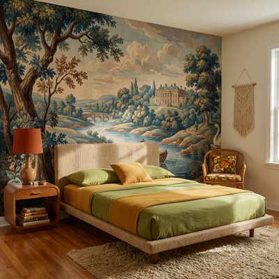 Papier peint rétro paysage mural River Estate