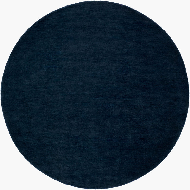 Clio Hand Loomed Wool Navy Rug, Round 10'