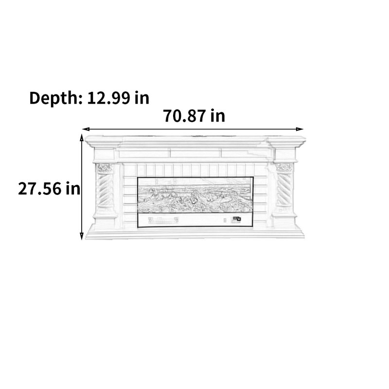Meuble télé Euro-American, 70.87", Brun