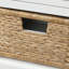 Banc de rangement rustique avec 3 tiroirs et 3 paniers en rotin-126843153