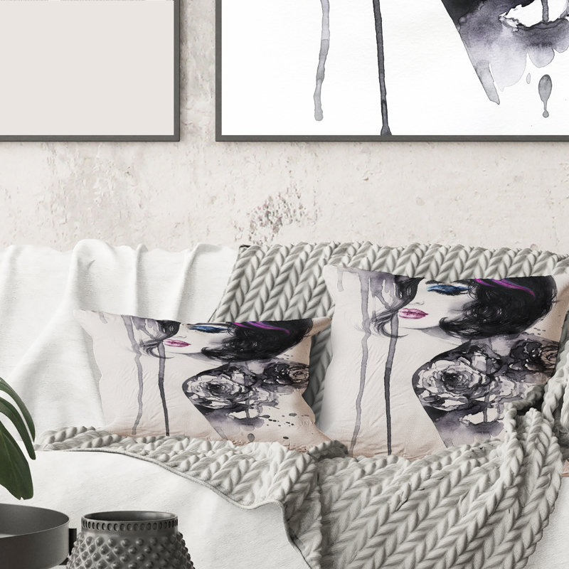 Peinture avec housse de coussin rectangulaire