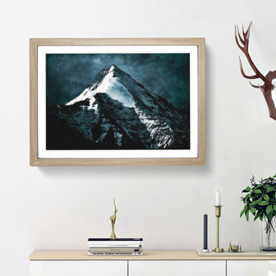 Snow Covered Mountain in India - Picture Frame Painting Print