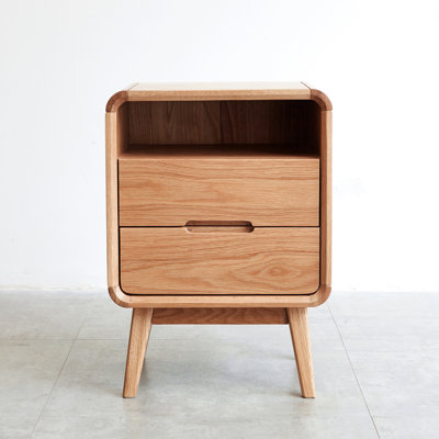 Pure Solid Wood Bedside Cabinet Modern Simple Nightstands Oak Bedside Cabinet Nordic Bedroom Solid Beech Storage Cabinet