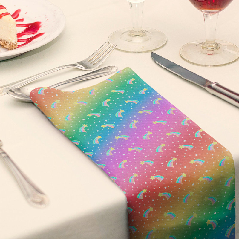 Serviette de coton à motif filante stars, H 0,1 po x l 22 po x P 22 po, Arc-en-ciel, Sergé de coton