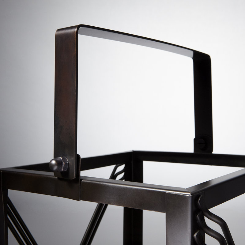 Ashbrook Iron Tabletop Lantern, 14.25" H x 6.25" W x 6.25" D