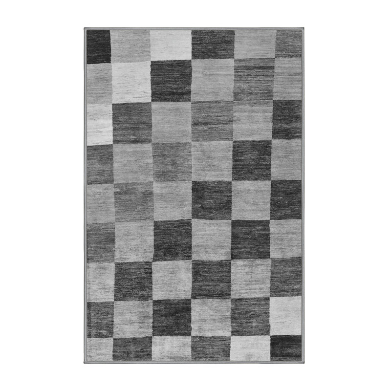 Performance Checkered Indoor Rug, Rectangle 5' x 8'