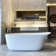 63'' X 29.5'' Matte White Freestanding Soaking Solid Surface Bathtub With Pop-up Drain And Overflow