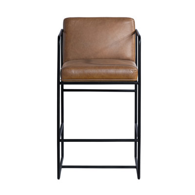 Sidney Genuine Leather Bar and Counter Stool by Joss and Main