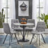 Cambon 4 - Person Glass Top Pedestal Dining Set